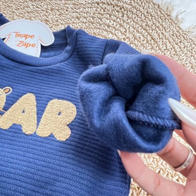 Conj. Casaco Tigrinho Roar e Calça de Moletom - Azul Marinho